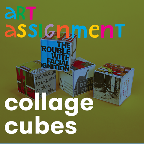 Corita 101: art assignment - collage cubes